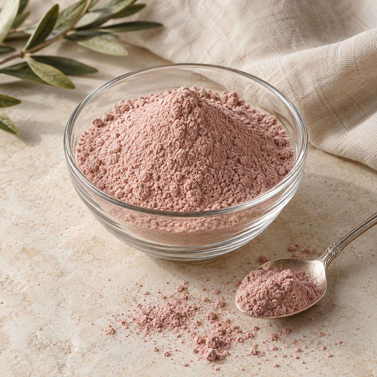 AI-generated ingredient illustration for Navitas Organics Pomegranate Powder · 8 oz. Not a photograph of the supplied branded product or packaging.